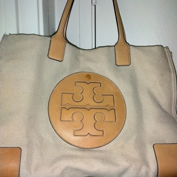 Tory Burch Handbags - Tory BURCH ELLA BEIGE LARGE TOTE BAG